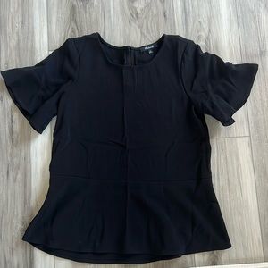 Madewell black flutter sleeve top. Size XS.